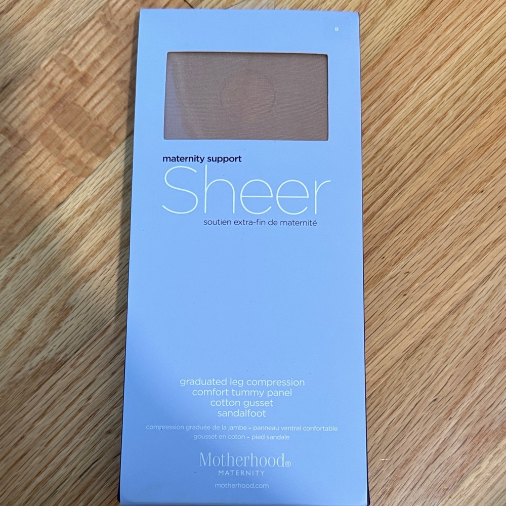 Unopened Motherhood Maternity Sheer Support Tights in Nude (size B)